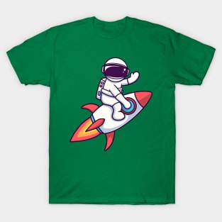 Astronaut Flying On a Rocket T-Shirt